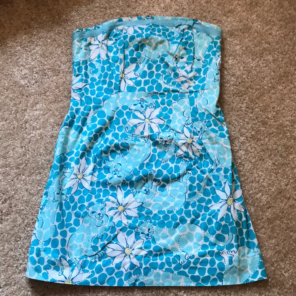 Blue strapless Lilly Pulitzer dress